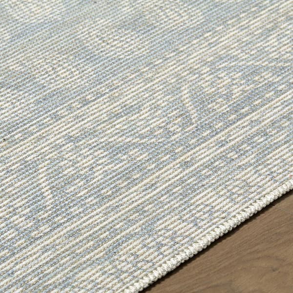 Nabela Noor Home Alo Sky Blue Traditional 2 ft. x 2 ft. Machine Woven Area Rug