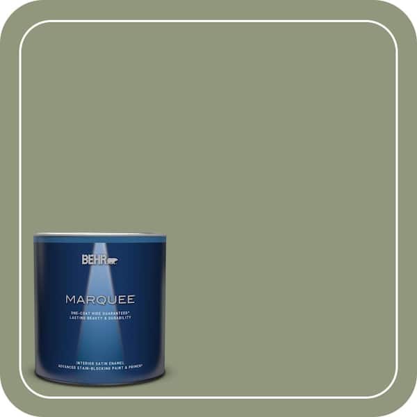 BEHR MARQUEE 1 qt. #ECC-63-1 Autumn Sage Satin Enamel Interior Paint & Primer