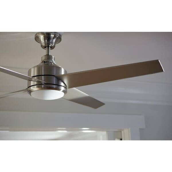 Integrated LED Brushed Nickel Ceiling Fan Home Decorators Mercer 56 in 
