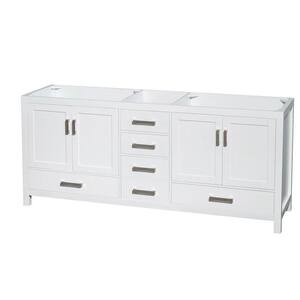 Sheffield 78.5 in. W x 21.5 in. D x 34.25 in. H Double Bath Vanity Cabinet without Top in White