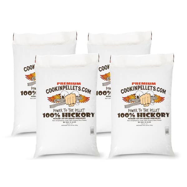 COOKINPELLETS.COM 40 lbs. Bags Premium Hickory Grill Smoker Wood Pellets, (4-Pack)