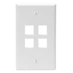 White 1-Gang Audio/Video Wall Plate (1-Pack)