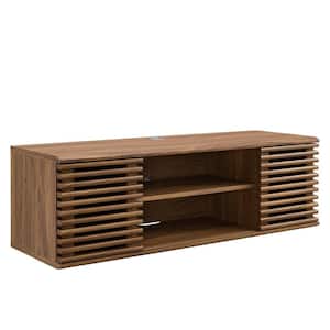 Render 46 in. Wall-Mount Media Console TV Stand in Walnut
