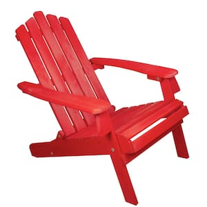 36 in. Red Classic Folding Wooden Adirondack Chair