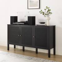 CROSLEY FURNITURE Perry Black MDF 55.13 in. Sideboard CF4224-BK