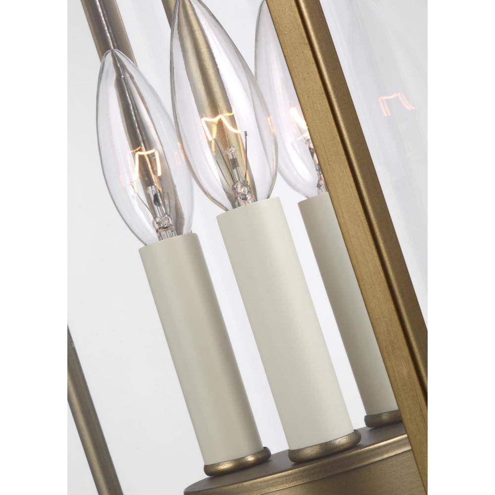 Distressed Brass and Glass Outdoor Hanging Lantern