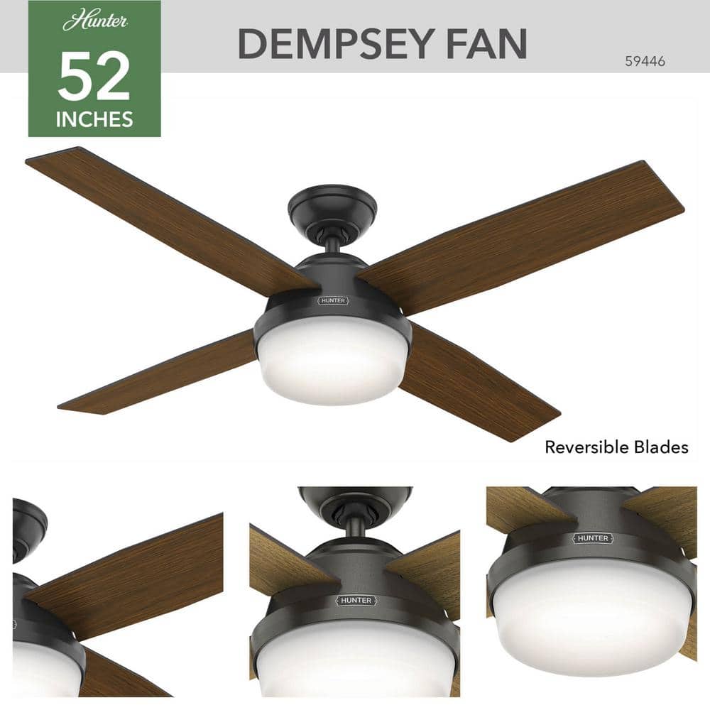 Noble Bronze 52" Contemporary Ceiling Fan with LED Light and Remote