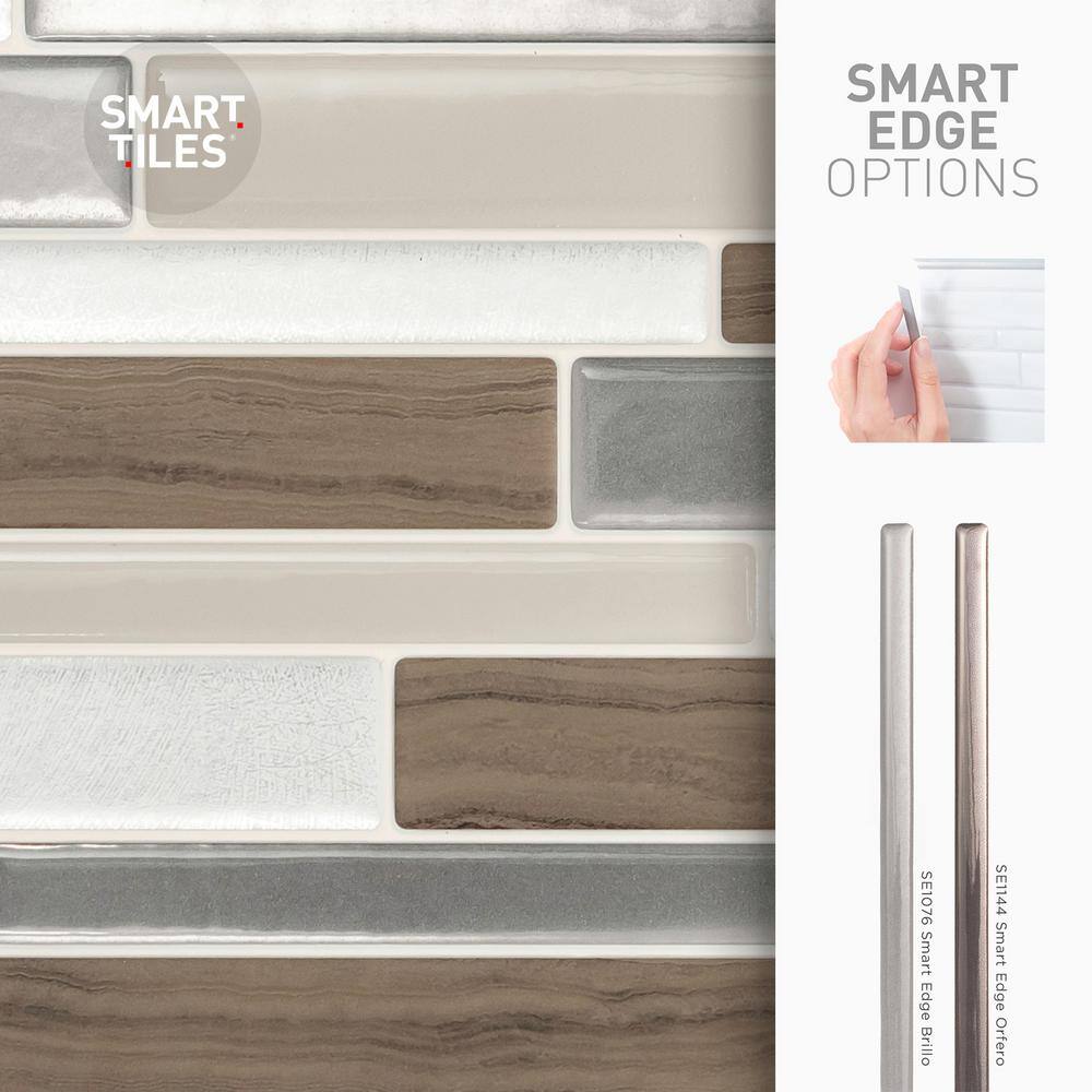 Milano Lino Brown and Gray Peel and Stick Backsplash Tile