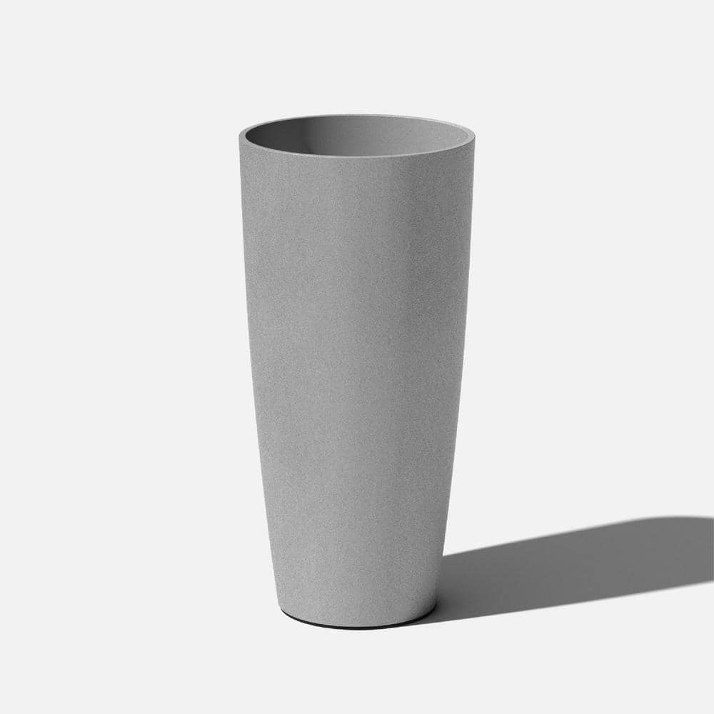 Selena Gray Black Plastic Round Planter with Drainage Holes (13.5 in. L x 13.5 in. W x 28 in. H) price history on PriceWatchPro