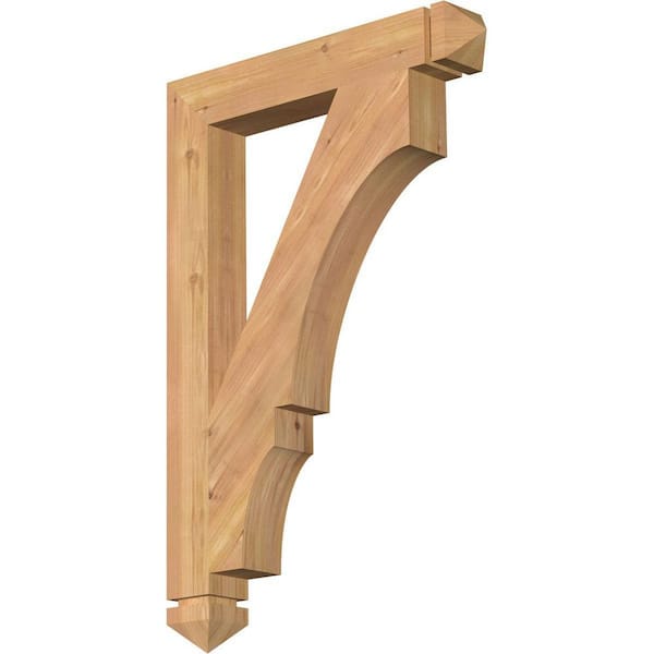 Ekena Millwork 3.5 in. x 36 in. x 24 in. Western Red Cedar Balboa Arts and Crafts Smooth Bracket
