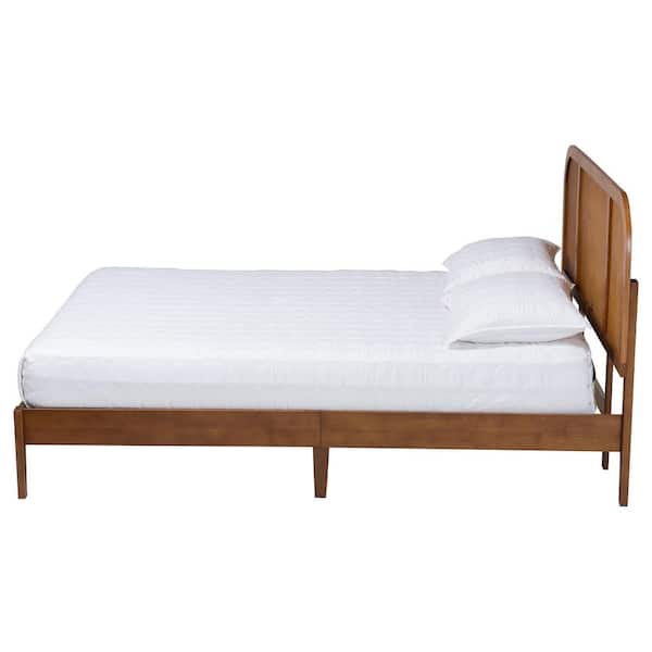 Fleur Walnut Brown Wood Frame Queen Platform Bed