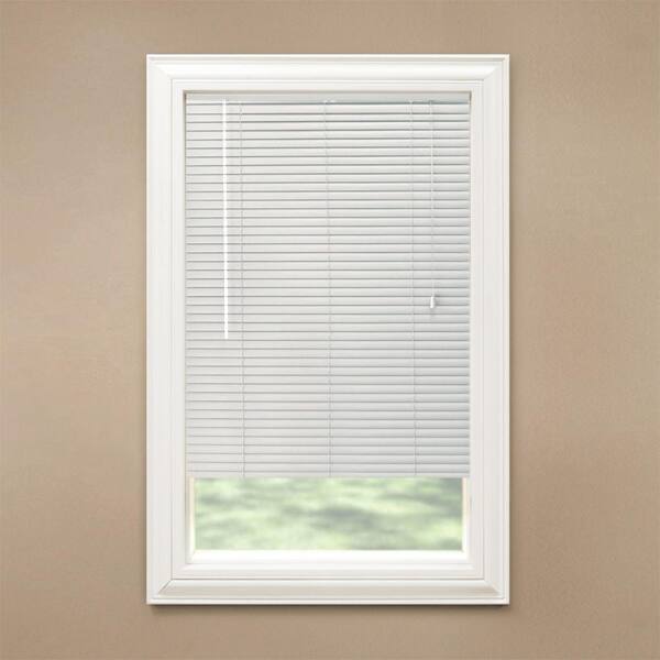 Hampton Bay White 1-3/8 in. Room Darkening Aluminum Mini Blind - 19 in. W x 48 in. L (Actual Size 18.5 in. W x 48 in. L)