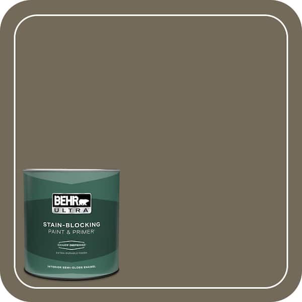 BEHR ULTRA 1 qt. #720D-6 Toasted Walnut Extra Durable Semi-Gloss Enamel Interior Paint & Primer