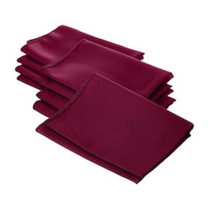 ''18 in. x 18 in. Cranberry Polyester Poplin Napkin (10-Pack)''