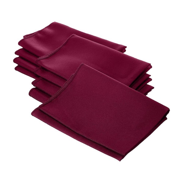 "18 in. x 18 in. Cranberry Polyester Poplin Napkin (10-Pack)"