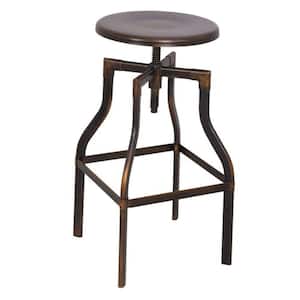 24 in. H Antique Copper Adjustable Stool with Swivel