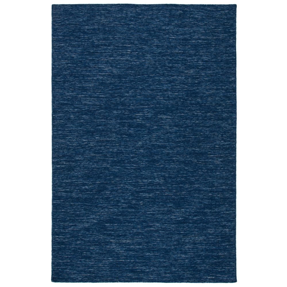 Handmade Navy Blue Wool Flat Woven 3' x 5' Area Rug