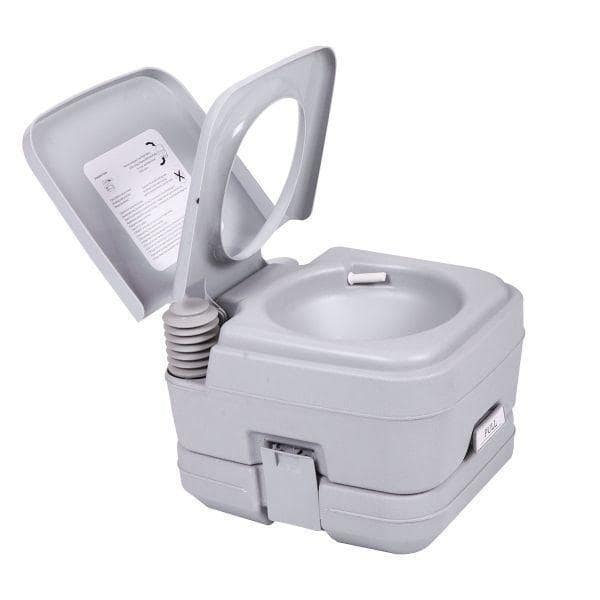 TIRAMISUBEST 2.6 Gal. Gray Flushable Camping Toilet Lightweight Portable  Toilet for Tents Boats Semi Trucks RV Campers D0XY102HPKWXU - The Home Depot