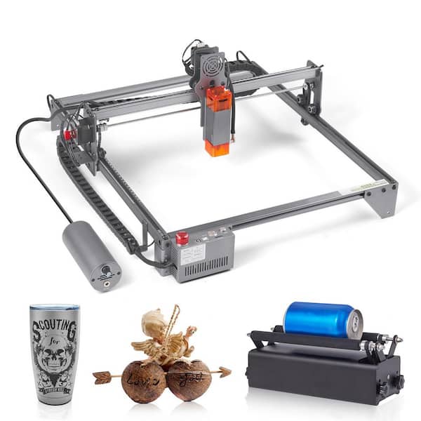 10W Laser Engraver, 15.7 in. x 15.7 in. Area, 10000mm/min Speed, Compressed Spot, Rotary Roller, 2025 Upgrade