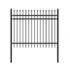 ALEKO Rome Style 5 ft. x 6 ft. Black Steel Unassembled Fence Panel ...