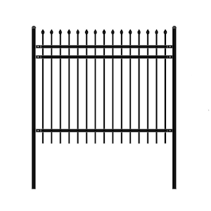 Rome Style 5 ft. x 6 ft. Black Steel Unassembled Fence Panel