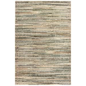 Brayden Ivory/Gold 8 ft. x 11 ft. Striped Area Rug