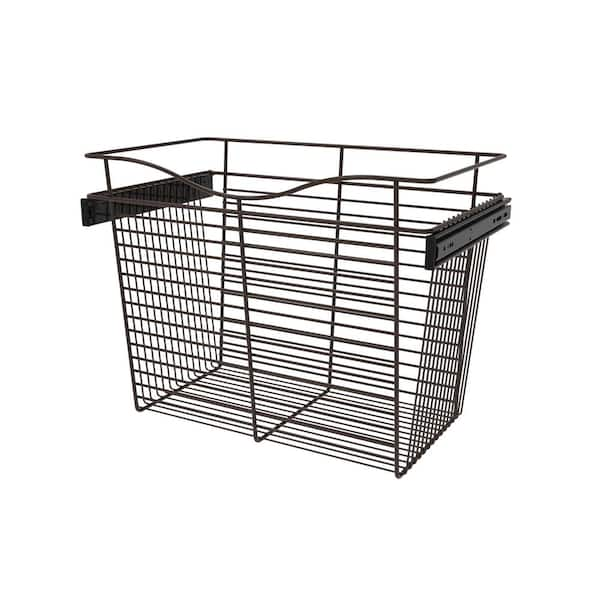 Rev-A-Shelf 18 in. H x 24 in. W Bronze Steel 1-Drawer Wide Mesh Wire Basket