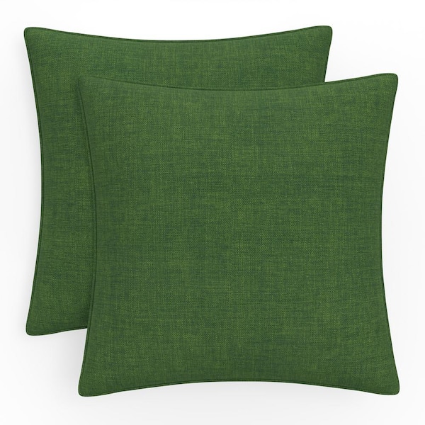 Pillow Perfect Solid Twill 18.5 in W x 5 in H Outdoor Large Throw Pillows 2 Count in Green Splash 119443 The Home Depot