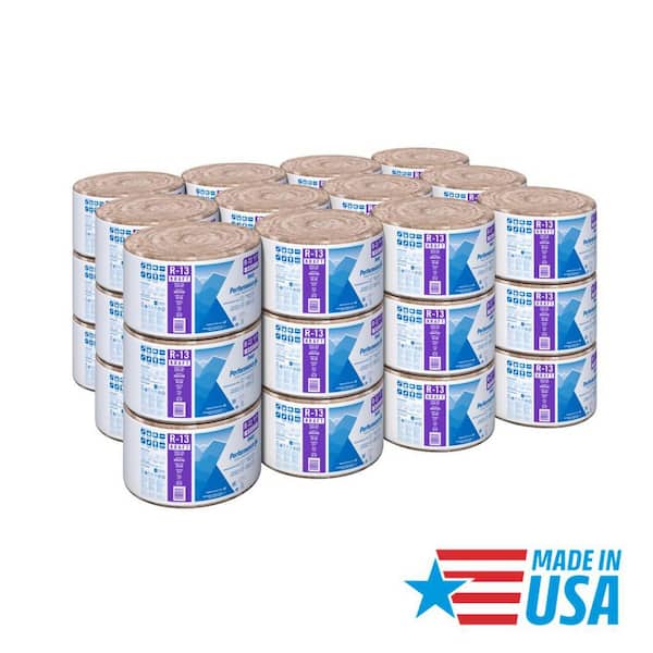 R13 Kraft Faced 15 in. x 32 ft. Fiberglass Insulation Rolls for 2x4 Wall - Sound-Reducing and Made in America (36-Rolls)