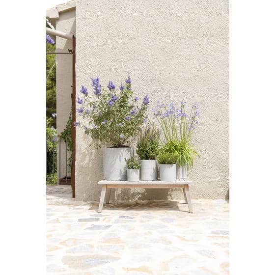 9.8 in. W x 9.8 in. H Large Round Grey Washed Fiberclay Indoor Outdoor Puk Planter