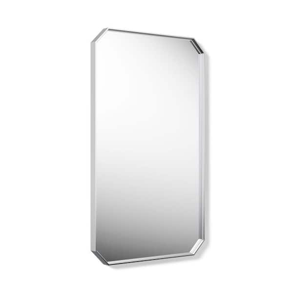 Claude by Studio McGee 24 in. W X 40 in. H Rectangular Framed Surface-Mount Bathroom Vanity Mirror in Polished Chrome