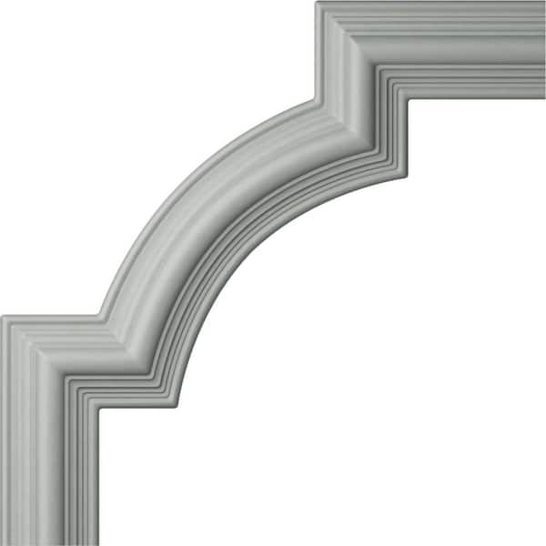 Ekena Millwork 15-1/8 in. x 3/4 in. x 15-1/8 in. Urethane Bedford Panel Moulding Corner (Matches Moulding PML02X01BE)