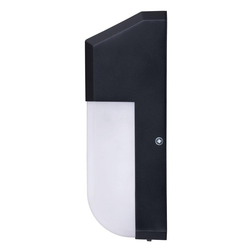 Black Solar LED Outdoor Wall Light with Motion Sensor and Frosted Shade