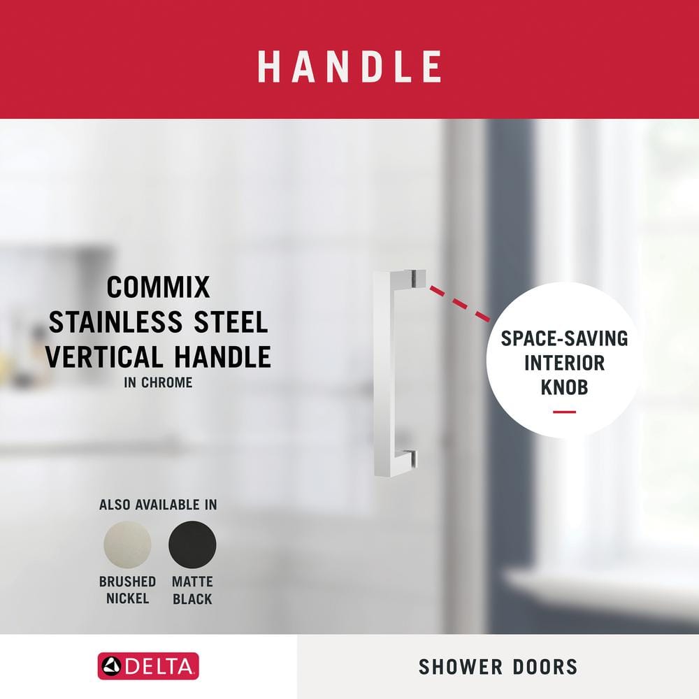 Delta 76" x 48" Frameless Chrome Sliding Shower Door