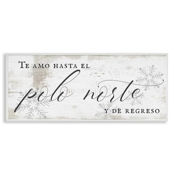 Stupell Industries Love You to North Pole by Lil' Rue White Framed Abstract Giclee Art Print 10 in. x 24 in.