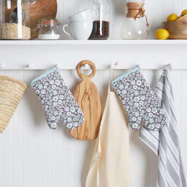 Ditsy Floral Cotton Multicolor Oven Mitt Set (2-Pack)