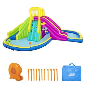 BANZAI Multi Polyester Pipeline Twist Kids Inflatable Outdoor Water Pool  Aqua Park and Slides BAN-49100 - The Home Depot