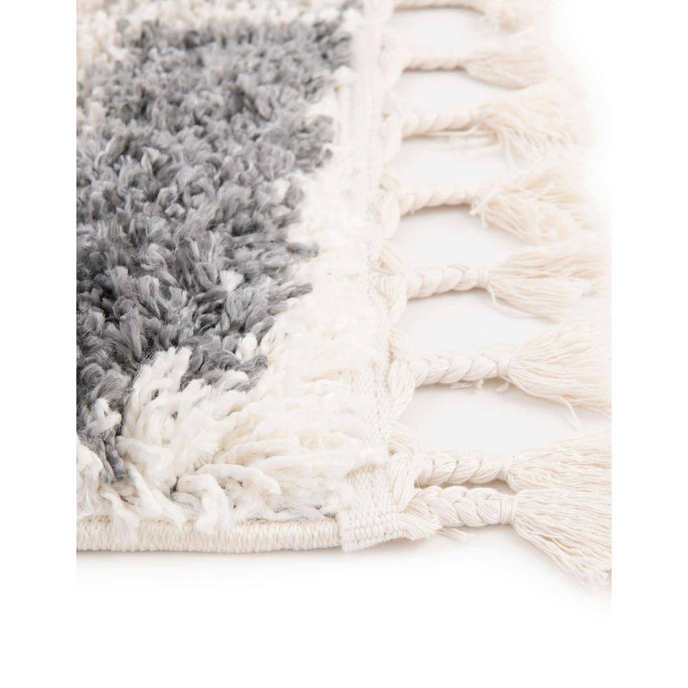 Gray Geometric Shag Rectangular 5x8 Area Rug