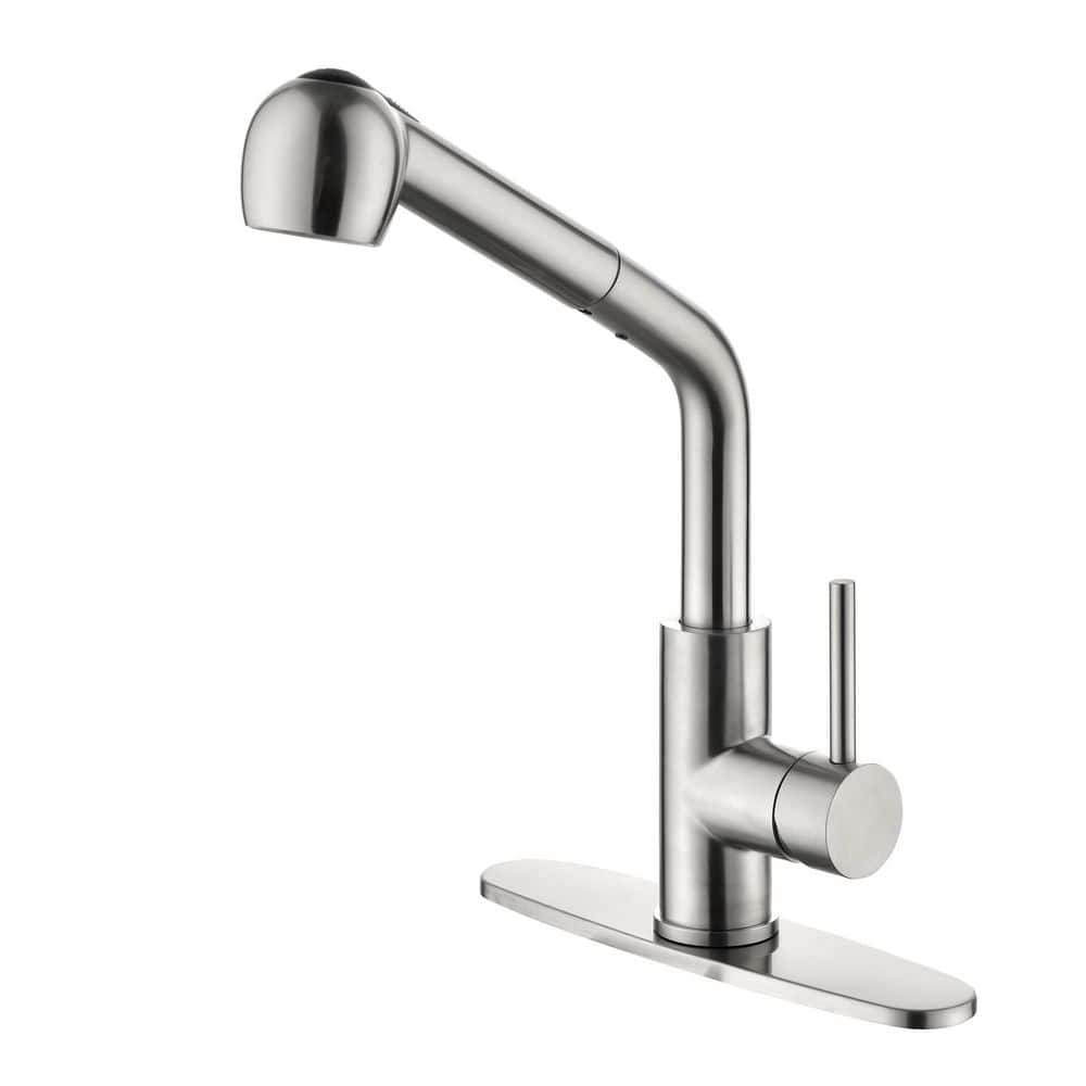 Single-Handle Pull-Out Sprayer Kitchen Faucet in Brushed Nickel