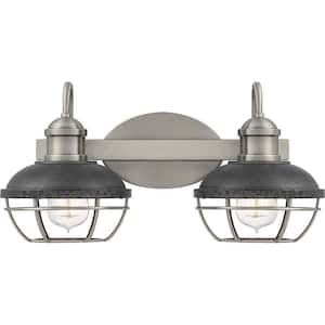 Sandpiper 2-Light Antique Polished Nickel Vanity Light