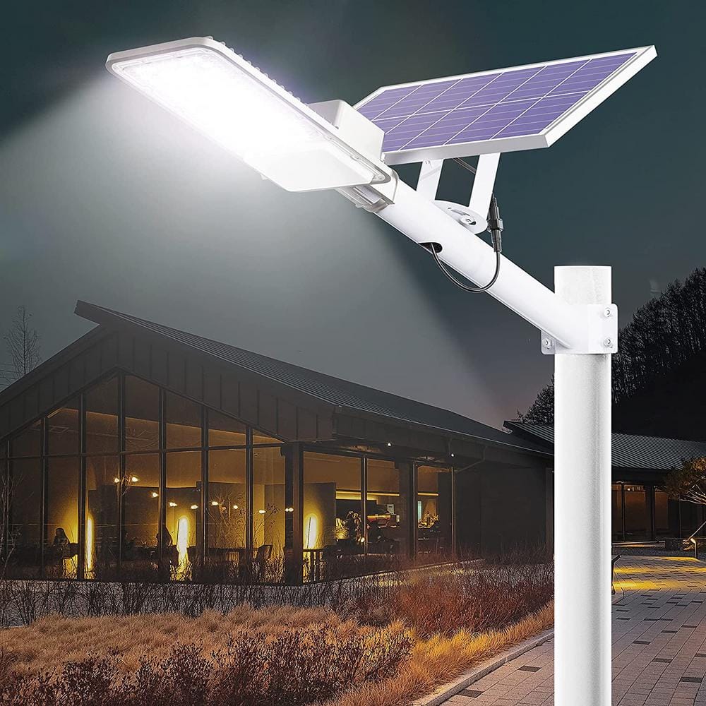400W Solar Street Light Motion Sensor, 1000 LED Solar Flood Lights Outdoor with Remote Control, Dusk to Dawn Outdoor Lighting for Garden, Yard, Basket - 2