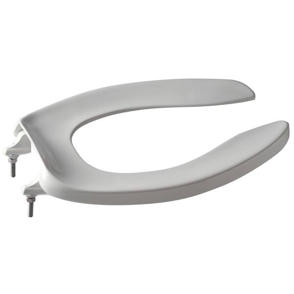 Zurn Elongated Extra Heavy Duty Premium Open Front Toilet Seat In White