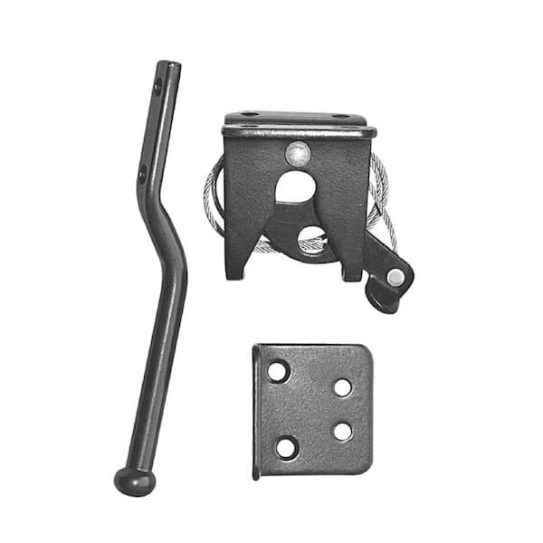 NUVO IRON 6.5 in. Black Galvanized Steel Spring Loaded Latch and Catch with Adjustable Cable