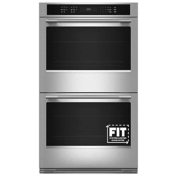 30 in. Double Electric Wall Oven with True Convection Self-Cleaning in PrintShield Stainless