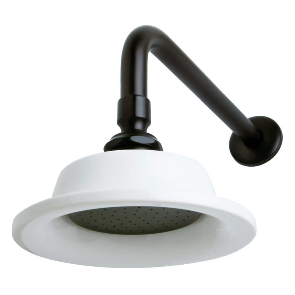 1-Spray 6.3 in. Single Wall Mount Fixed Rain Shower Head in Oil Rubbed Bronze -  Kingston Brass, HP60ORBCK