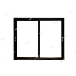 108 in. x 80 in. 2 Panels in Black Double Aluminum Slider Patio Door