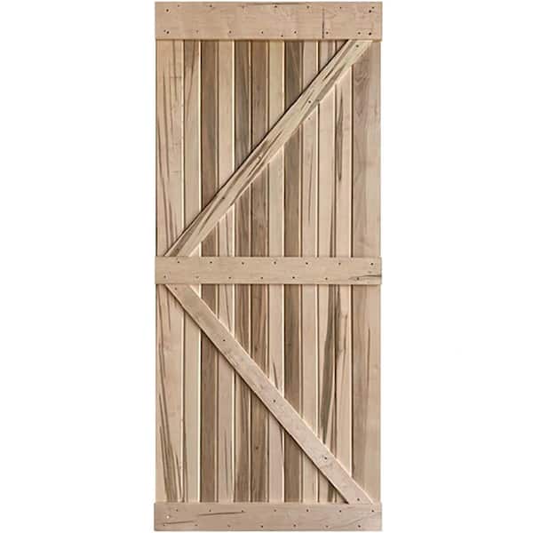 Kimberly Bay 30 in. x 84 in. K-Bar Solid Core Unfinished Maple Wood Barn Door Slab
