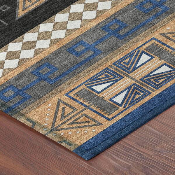 Chantille Machine Washable Indoor/Outdoor Abstract ACN2683 Navy 10 ft. x 14 ft. Area Rug