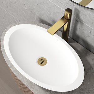 Vessel Bathroom Sink Drain in Matte Brushed Gold
