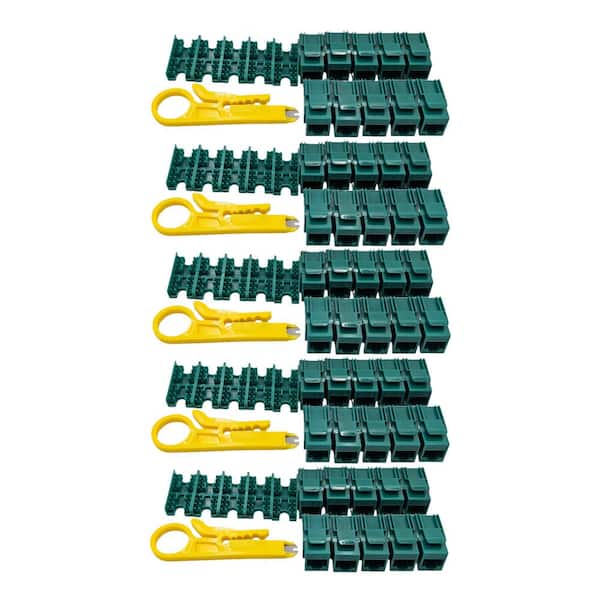 Micro Connectors, Inc CAT6 Unshielded Punch Down Keystone Jack with Tool (Green, 50-Pack)